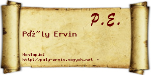 Pály Ervin névjegykártya